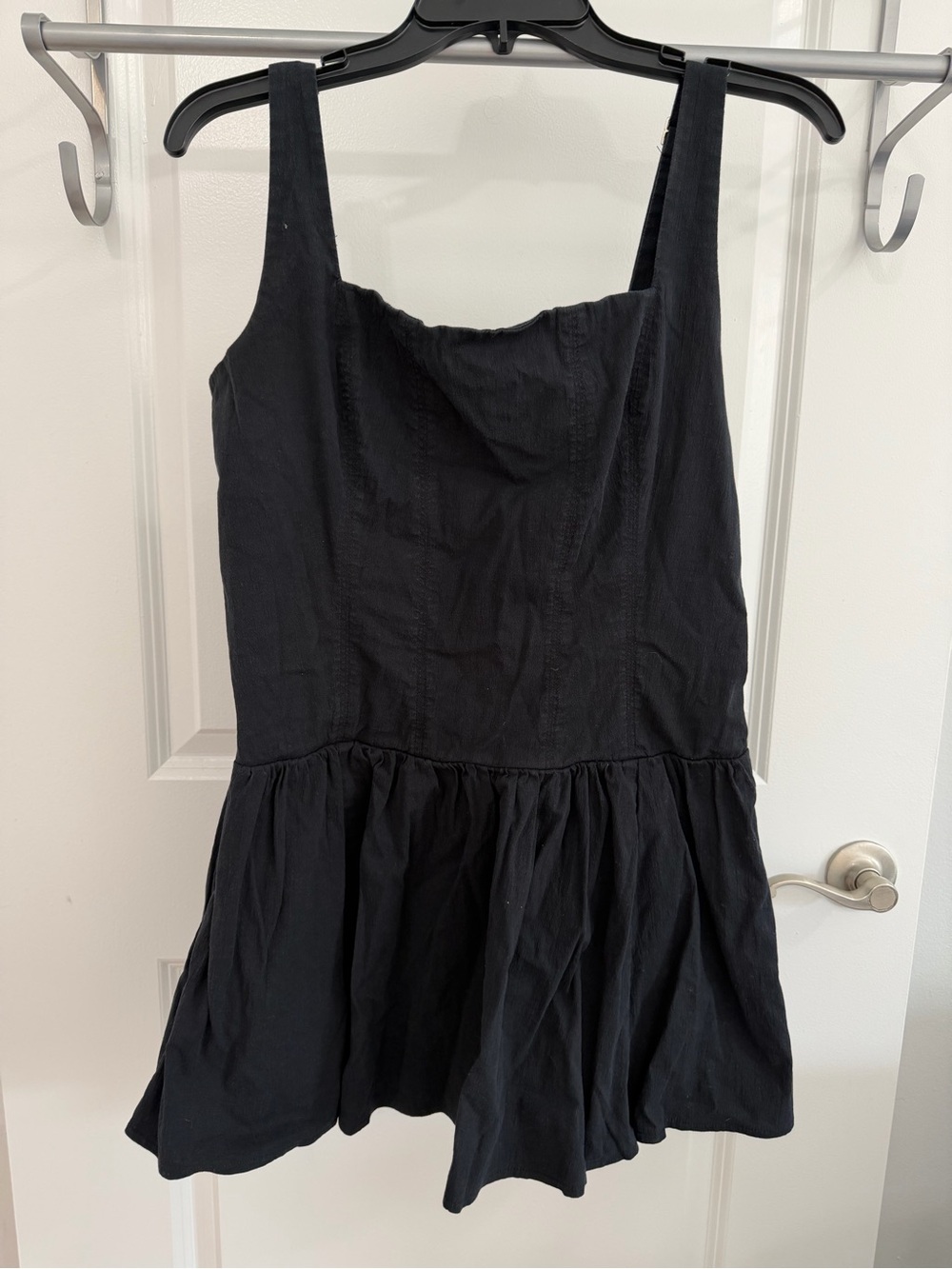 Abercrombie & Fitch Black Sleeveless drop waist mini dress